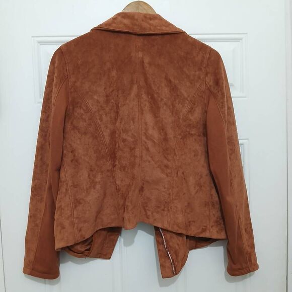 Blank nyc womens large rust brown faux suede leather fall jacket - Picture 5 of 8